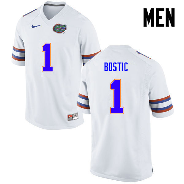 Men Florida Gators #1 Jonathan Bostic College Football Jerseys-White - Click Image to Close